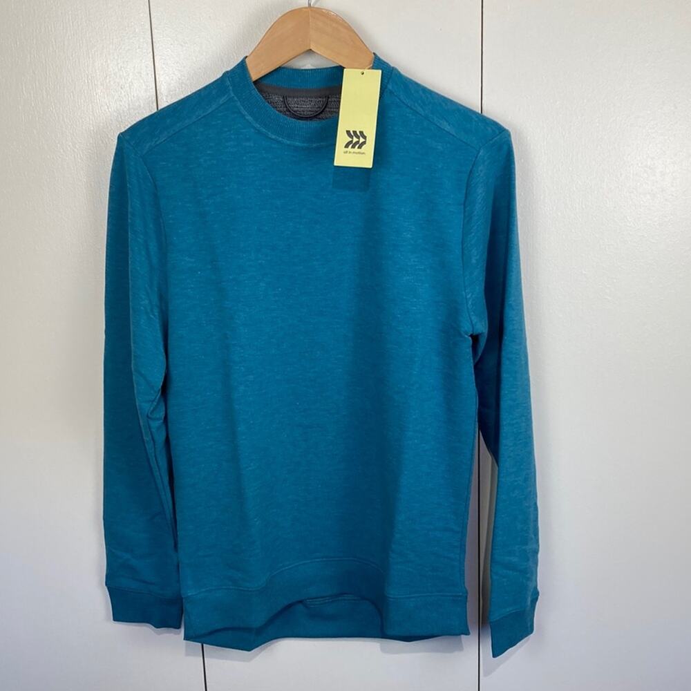 All In Motion Woman's Turquoise Sweatshirt Size Small Crew Neck - Picture 1 of 7